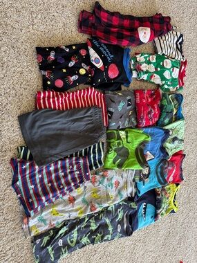 Mixed Boys Pajama & Shirt Lot - Multicolor Dino, Shark, Space Prints
